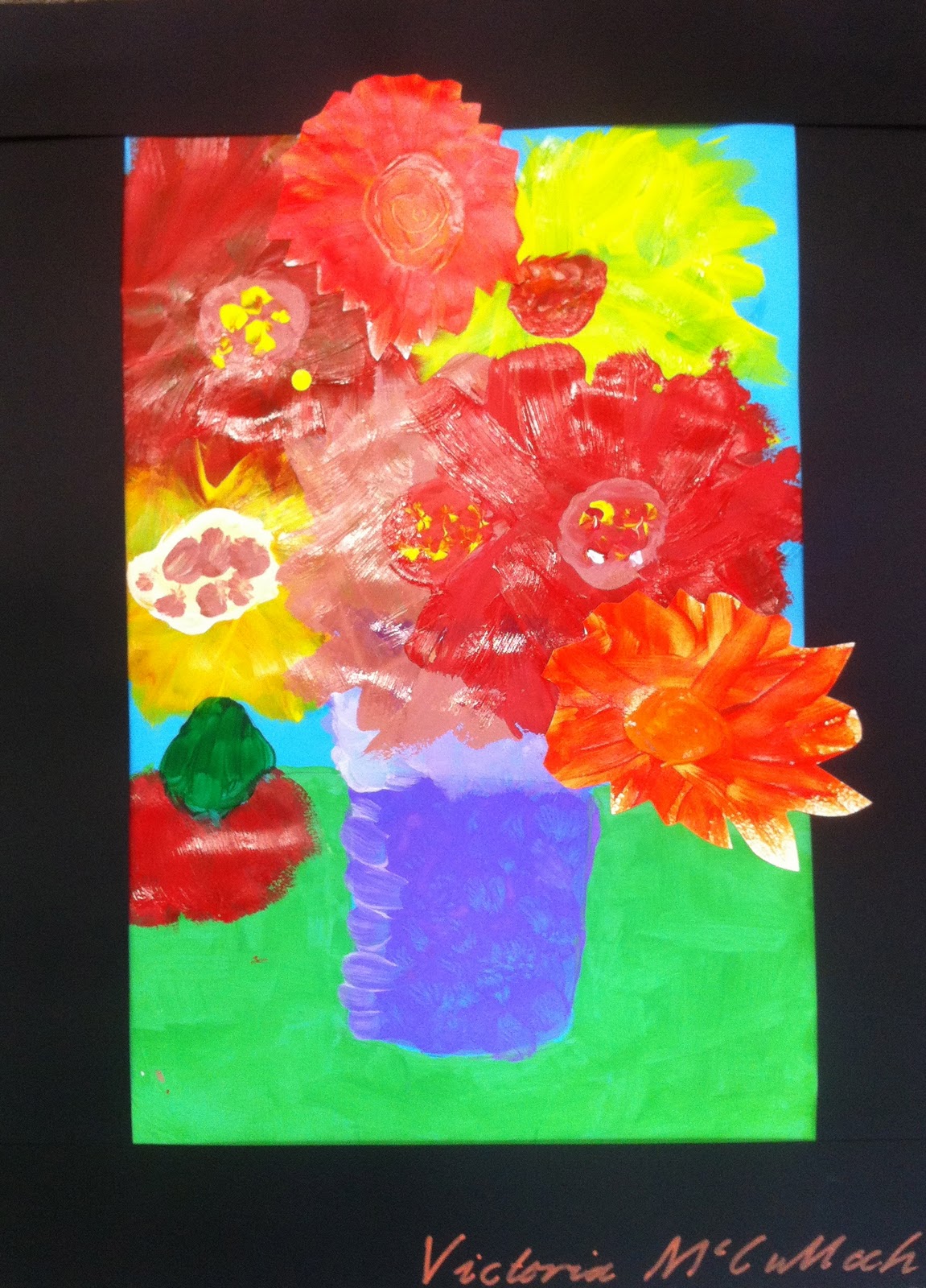 JennyKayKidsArt Van Gogh Sunflowers Year 2