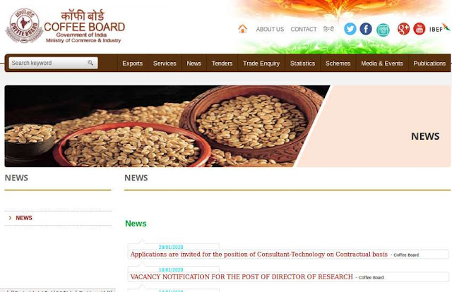 Coffee Board Recruitment 2020 - Consultant (Technology) Post Coffee Board Recruitment 2020 - Consultant (Technology) Post