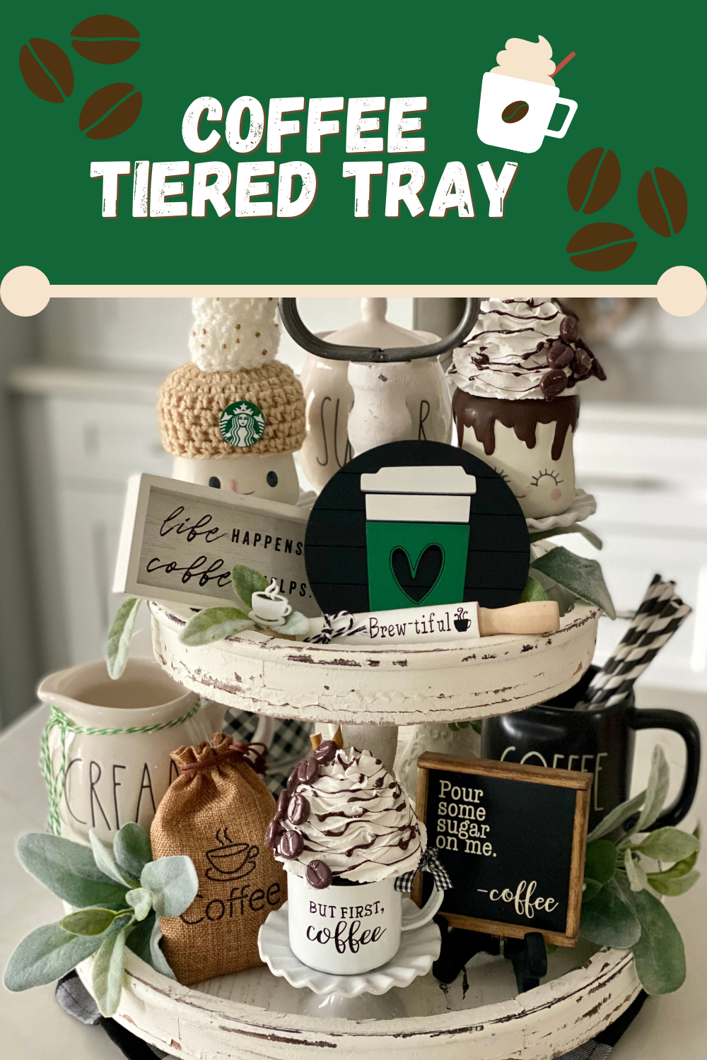 Living on Cloud Nine COFFEE THEMED TIERED TRAY