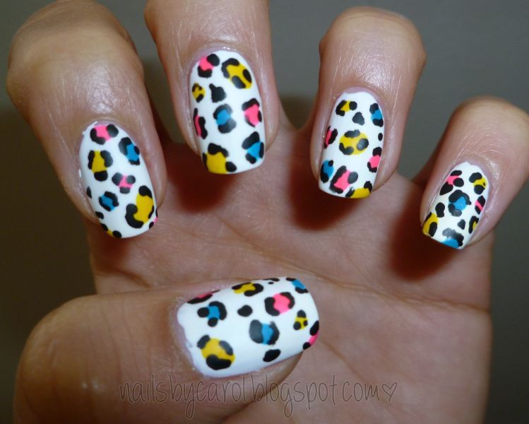 Nails by Carol: Rainbow Leopard Print