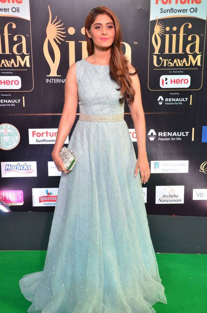 Tollywood Actress Surabhi At IIFA Awards 2017 In Blue Dress