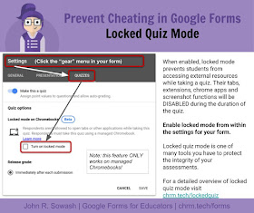 Prevent cheating in Google Forms: locked quiz mode