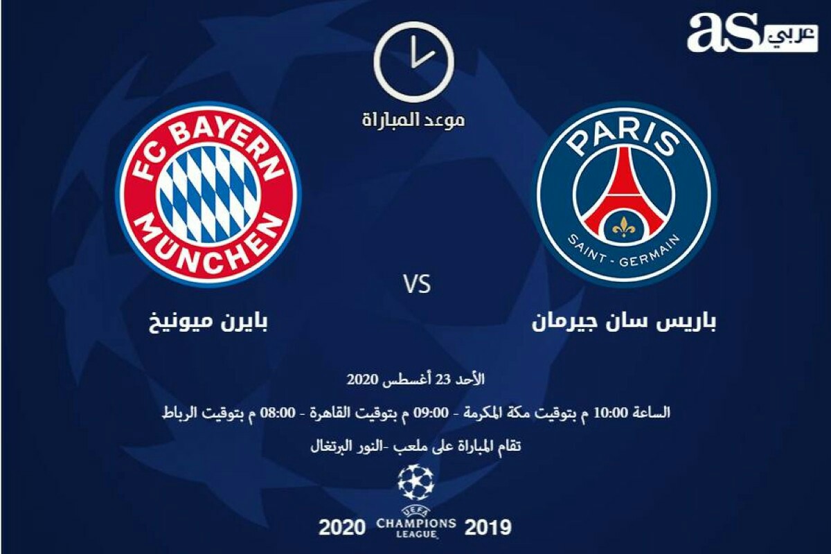 مشاهدة مباراة باريس سان جيرمان وبايرن ميونخ بث مباشر بتاريخ 23 08 2020 دوري أبطال أوروبا