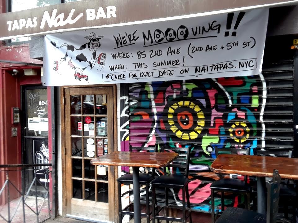 EV Grieve Nai Tapas Bar moving from 1st Avenue to 2nd Avenue