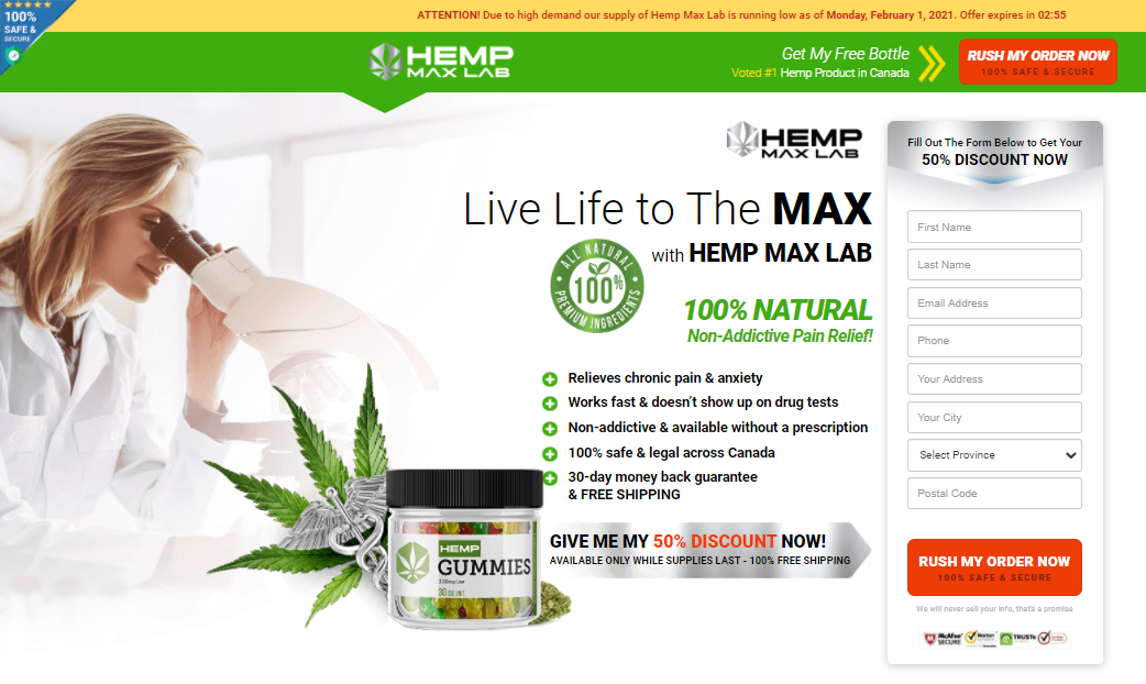 Hemp Max Lab Gummies Canada Price Reviews, Pain Benefits & Where To Buy?