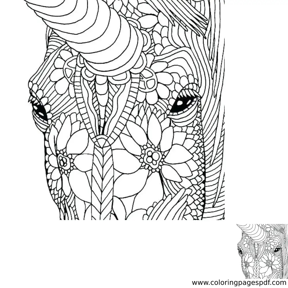 Coloring Page Of A Unicorn Mandala
