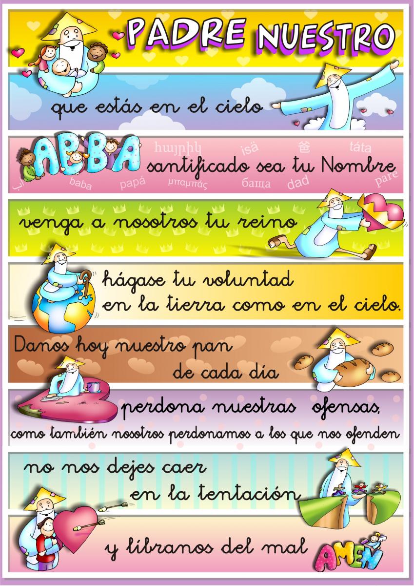 Oracion del Padre Nuestro Tarjetitas Oracion del Padre Nuestro Tarjetitas
