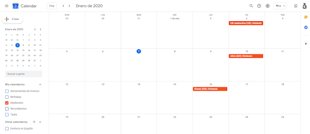 Resultado en Google Calendar Resultado en Google Calendar