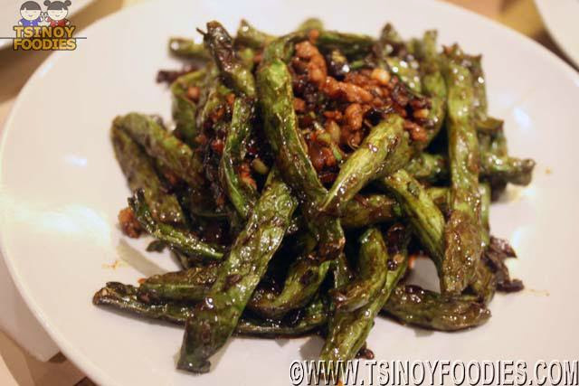 sauteed string beans minced pork chili