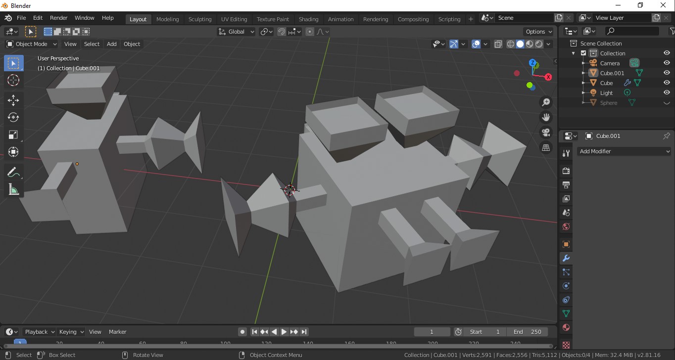 Blender 2.8 mirror modifier beginner tutorial 2020 Quick Tips 11