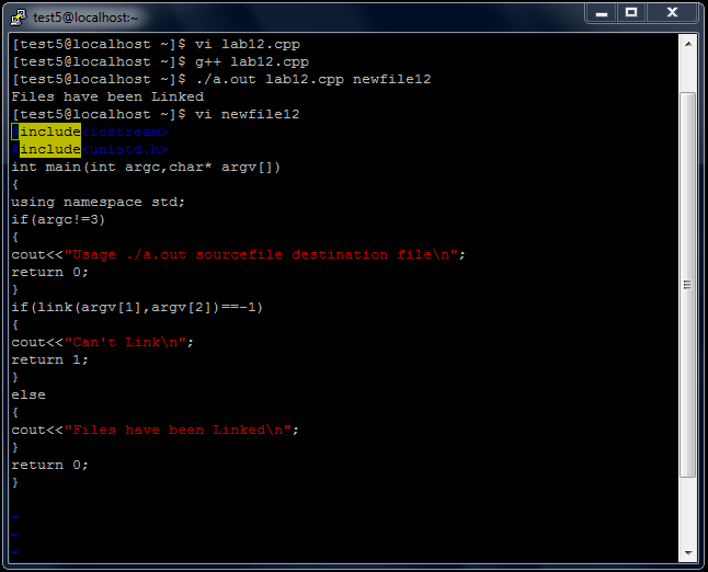Vtu cse labs ss 12 c emulate unix ln command