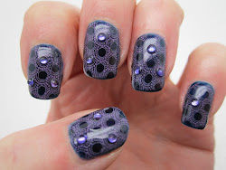 gelish nail deep sea creative stamped april same base