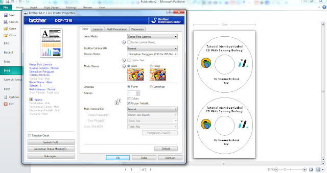 cara Print Label CD dengan Printer Brother DCP-T310 cara Print Label CD dengan Printer Brother DCP-T310