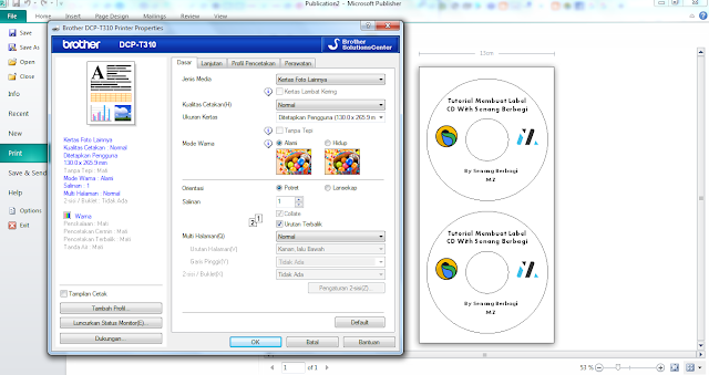 cara Print Label CD dengan Printer Brother DCP-T310
