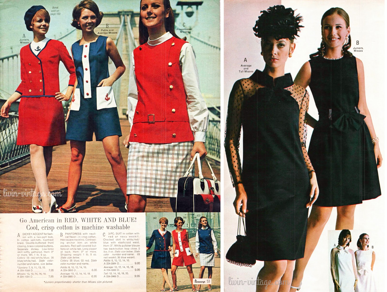 livin vintage 1969 Women's Fashion via JC Penny's Catalog