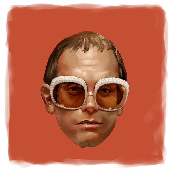 Elton John digital painting portrait 