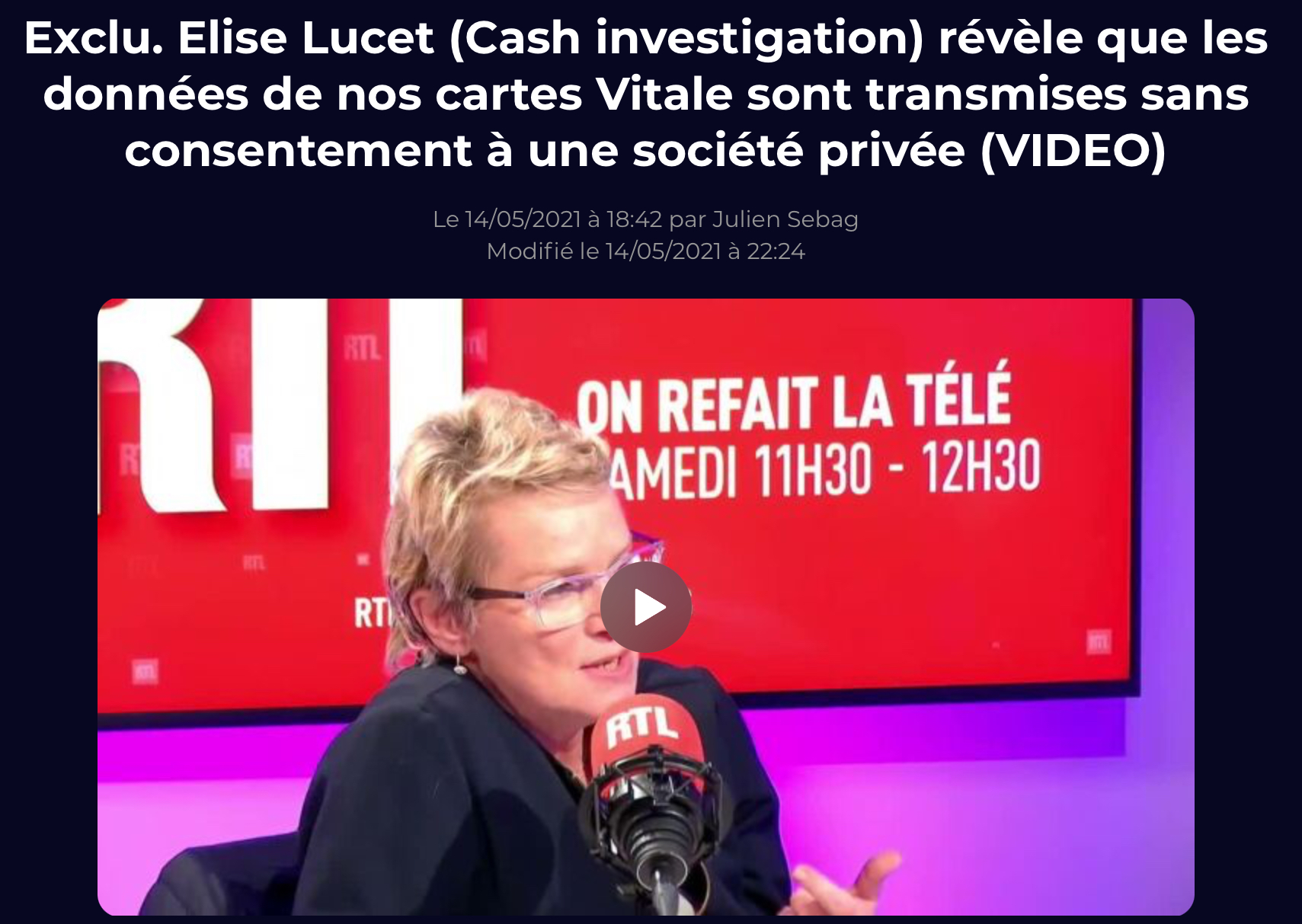 Elise Lucet Cash Investigation Carte Vitale