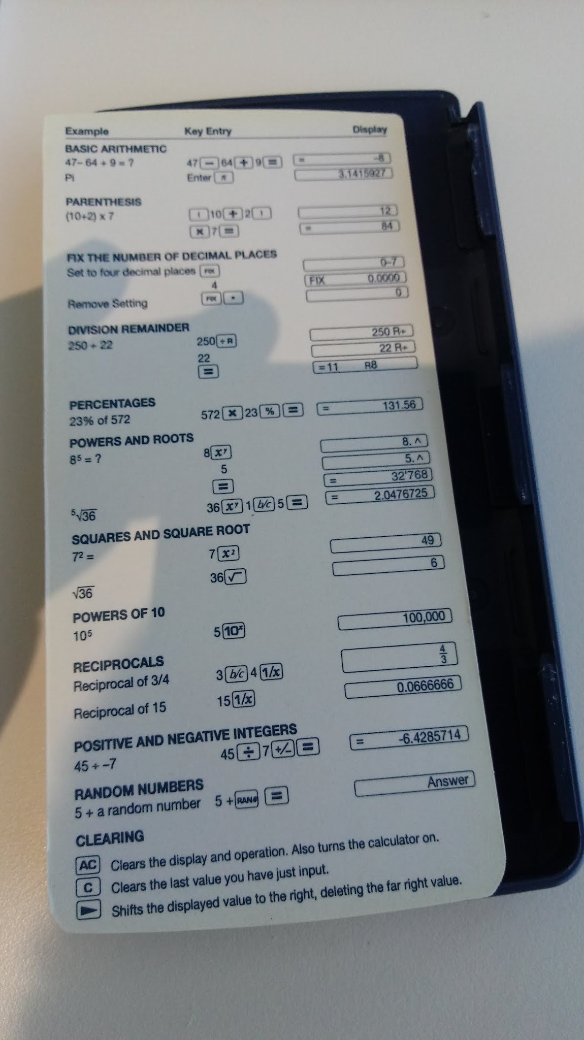 Casio Fx-55 Plus Fraction Calculator Math Helper For Elementary
