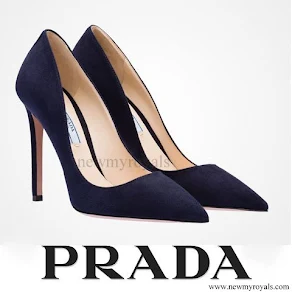 Countess Sophie of Wessex wore PRADA Suede pointy toe pump