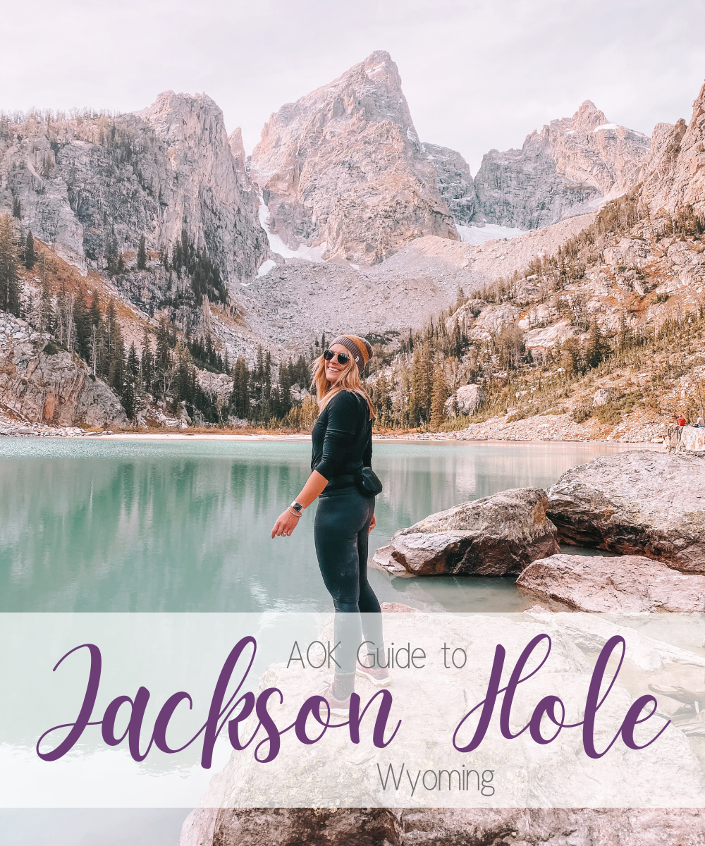 AOK Guide to Jackson Hole, Wyoming | Travel blogger Amanda Martin hikes to Delta Lake in the Grand Tetons