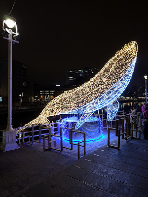 Why Bilbao is the best place in Spain for Christmas: whale decorated in lights