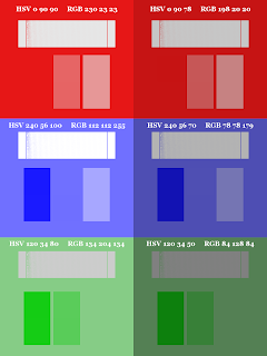 Color Pattern; Small Blocks on Top; Dithered Gradient; Mode Saturation