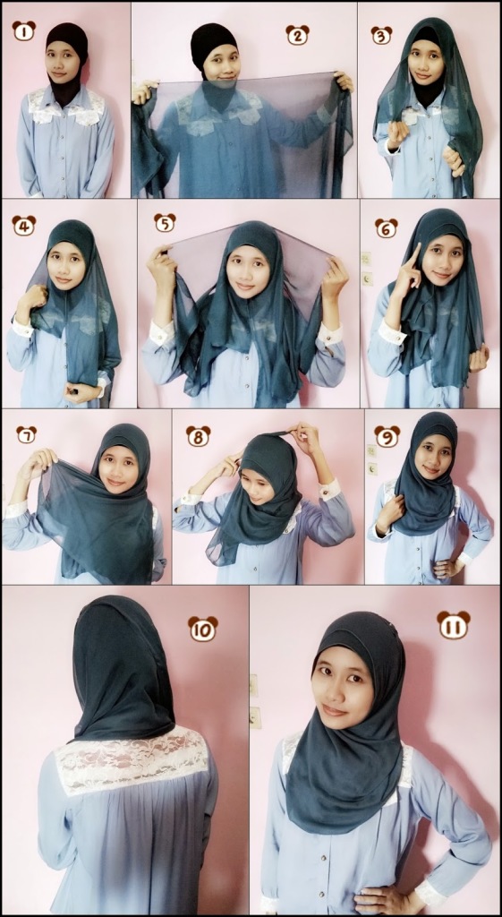 cara memakai hijab segi empat