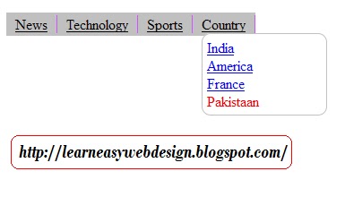 Submenu or Dropdown Menu in horizontal Main Menu