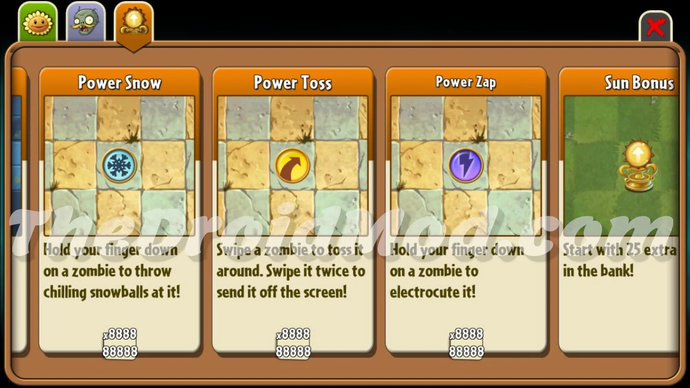 Plants vs Zombies 2 pp.dat Save Game with Unlimited Gems,Coins,Gauntlets,Mints,Sprouts,All Plants Unlocked,All Plants Maxed,All Upgrades,Power-ups,All Costumes Unlocked, 4 Profiles Screenshot 3 TheDroidMod.com