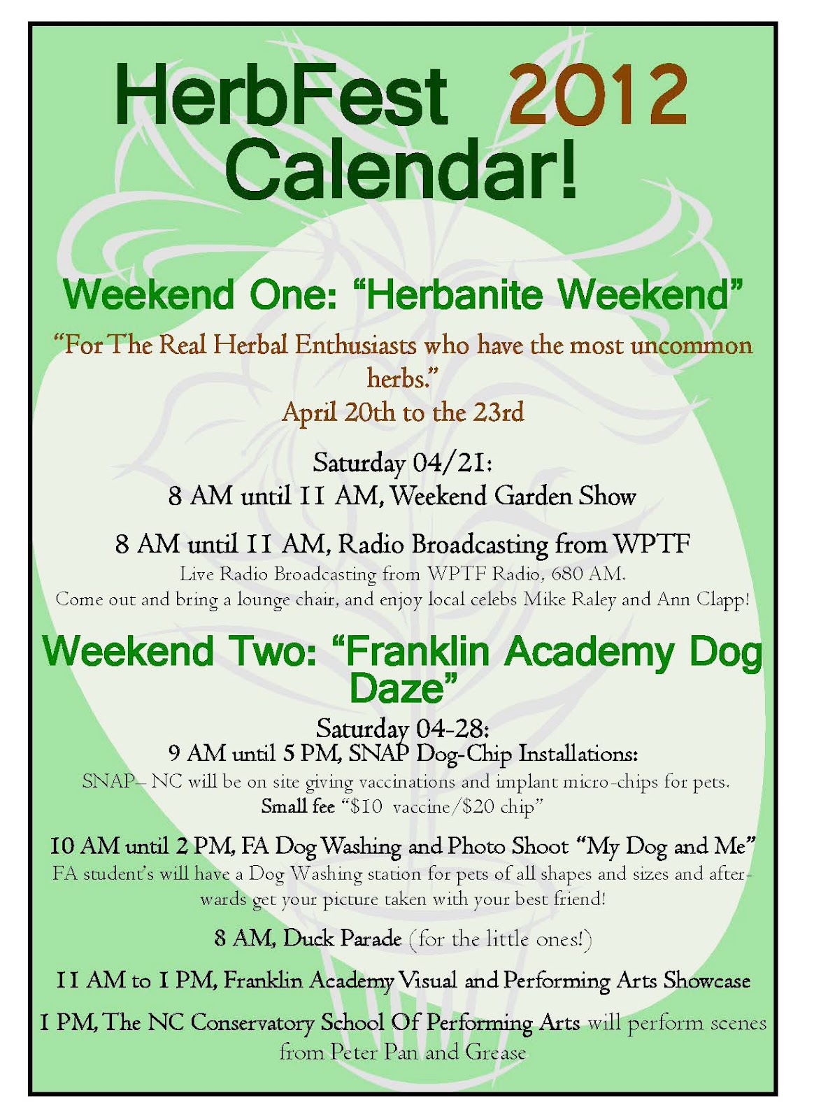 Durham Council of Garden Clubs Herbfest in Wake Forest