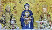 Rome Emporor John Comnenus II and his wife Queen Irene with Mother Mary and baby Jesus.