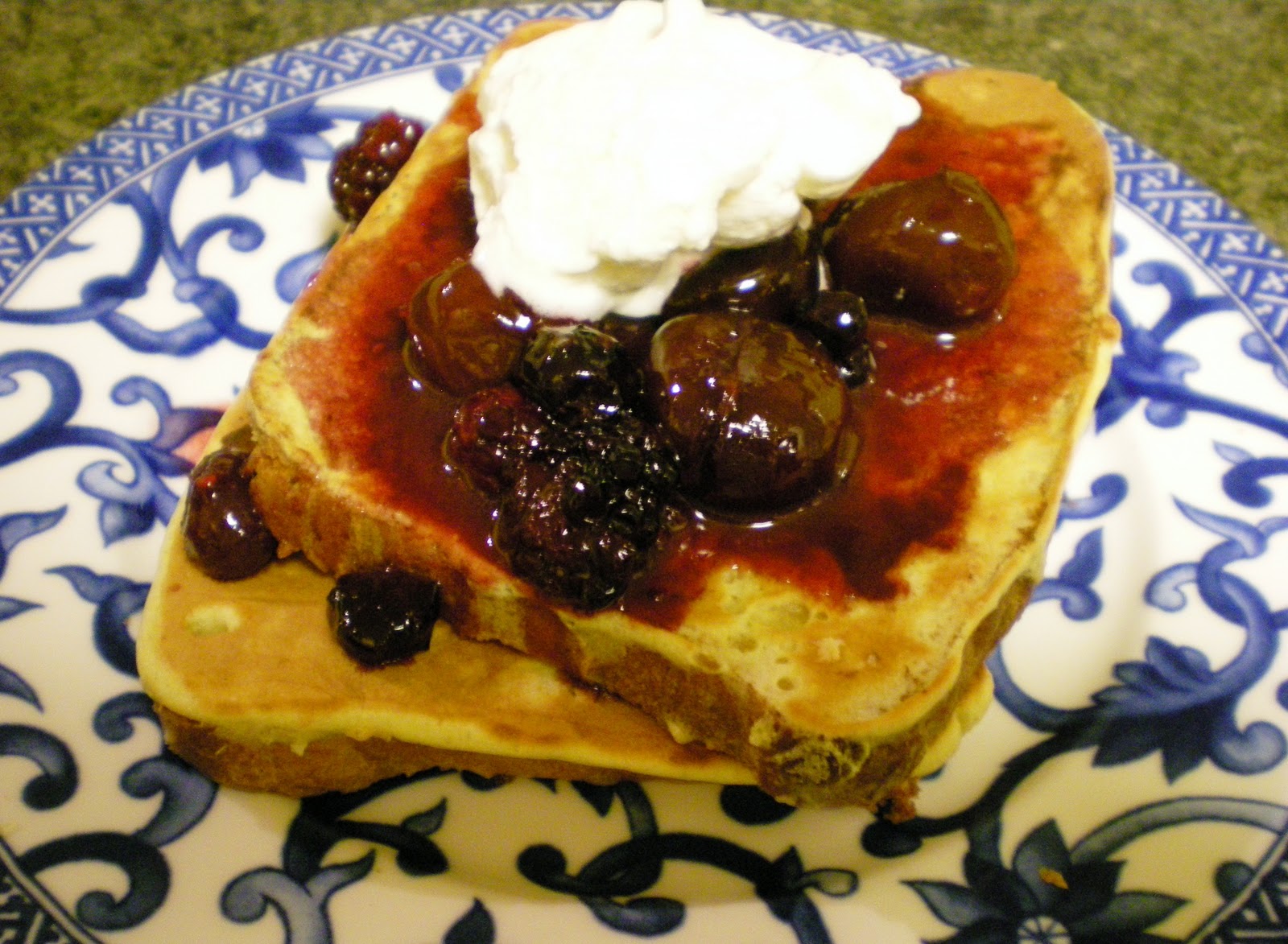 French Toast, Berry Compote and Amaretto Whipped Cream From Anne's