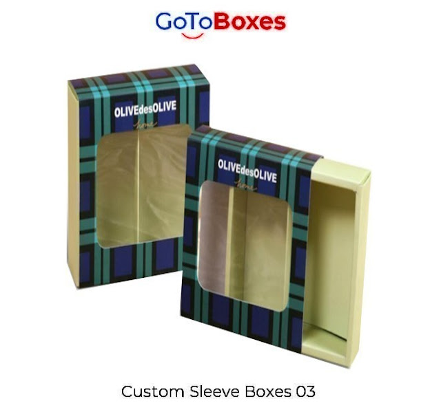 Get Custom Sleeve Boxes of eco-friendly material in unique designs of Sleeve Boxes in different dimensions. Grab the perfect deal from GoToBoxes at wholesale rates.