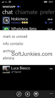 WhatsApp Beta for Windows Phone Has Option to Mark Message as Unread