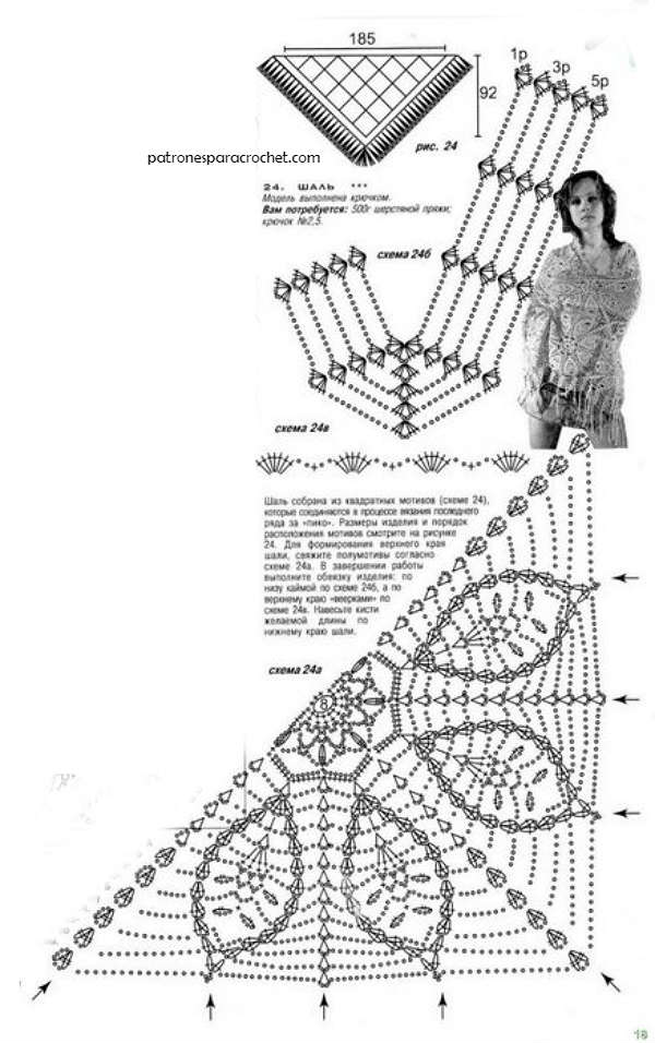 patrones-chal-crochet-triangular