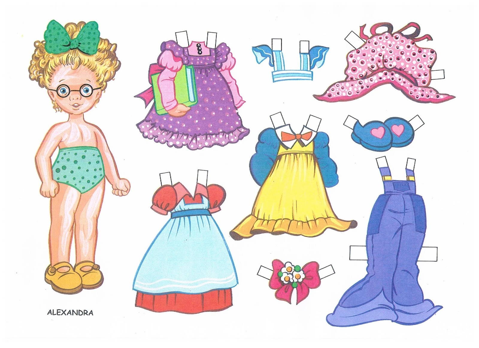 Muñecas para recortar: Muñecas Linda y Alexandra para recortar