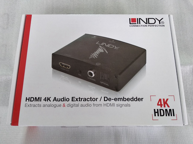 LINDY 林帝 HDMI 4K 影音分離轉換器(38167) 與GOLD TosLink鍍金頭光纖