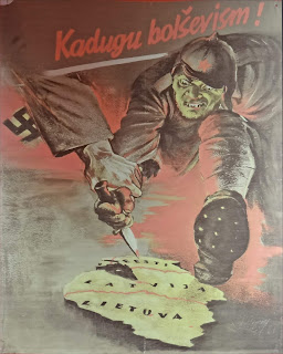 Nazi Almanyası'nın Estonya'yı işgal etmesinin ardından ürettiği antikomünist poster, 1941