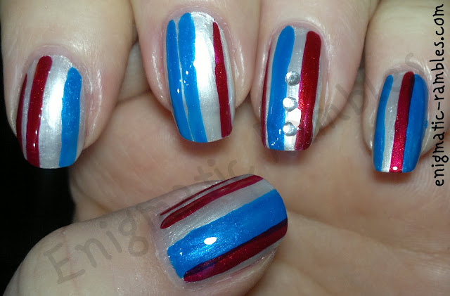 tri-colour-nail-challenge-leighton-denny-be-my-berry-primark-glo-baby-glo-barry-m-retro-blue-striped-nails