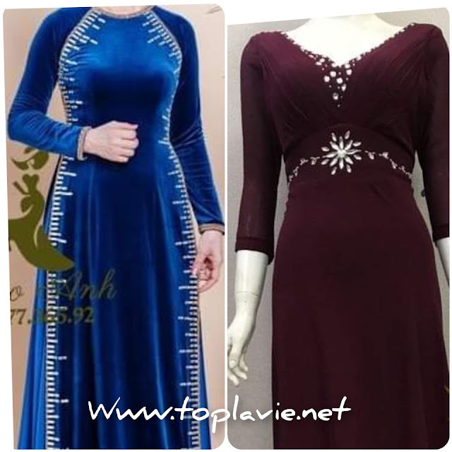 فساتين قطيفة مودرن و شيك - velvet dress 2021