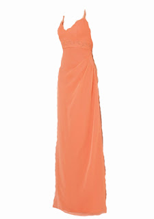 Orange Prom V Neck Dress