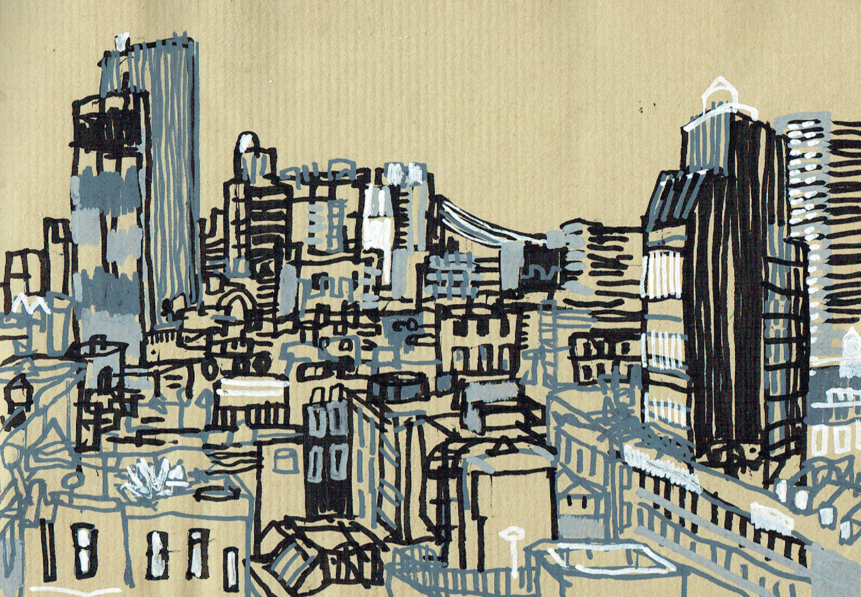 Over the rooftops of the Lower East Side Urban Sketchers
