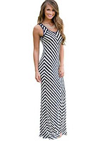 striped maxi dress: Striped Tank Maxi Dress