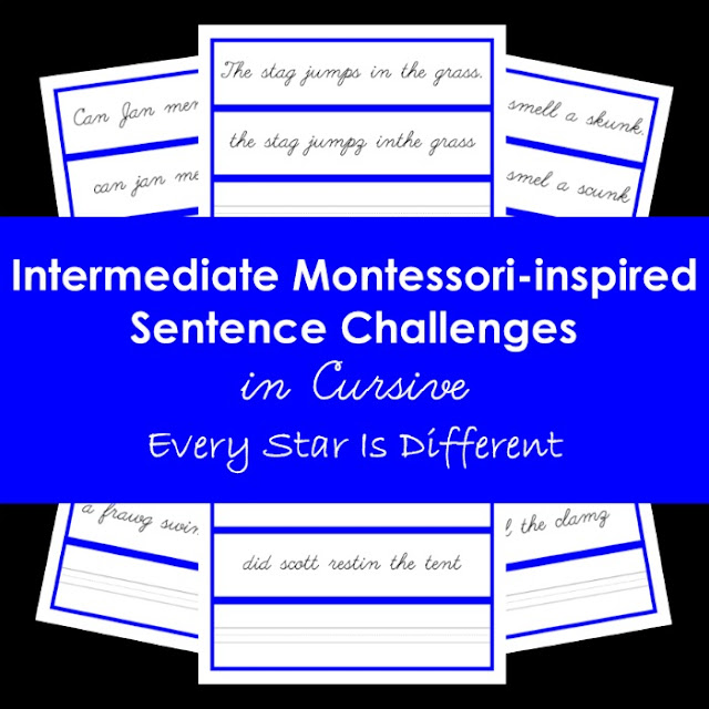 Montessori-inspired Intermediate Sentence Challenges in Cursive