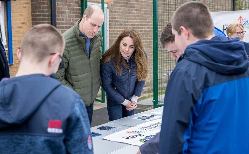 Kate Middleton wore a supersoft lambswool fair-isle jumper from Troy London, and longshore quilted jacket from Barbour