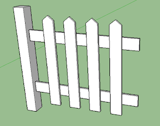 membuat gambar pagar rumah dengan Array