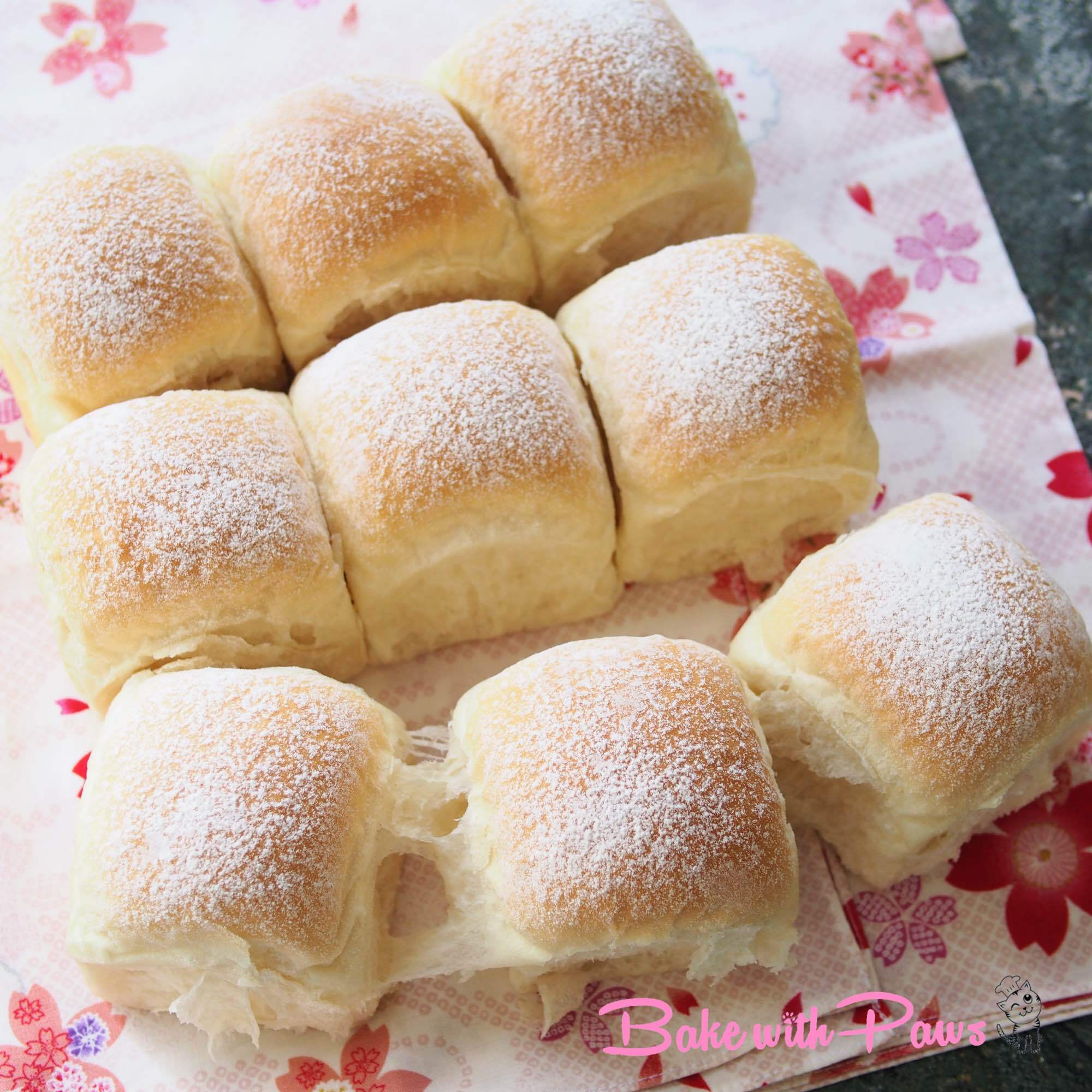 Japanese Soft White Buns BAKE WITH PAWS