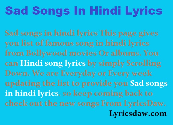 Lyrics sad song Like a