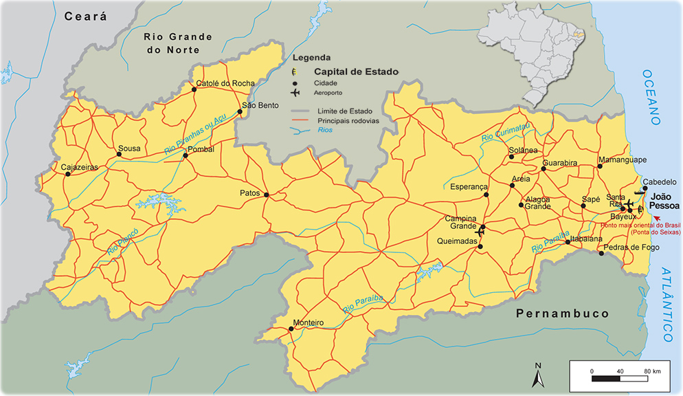 Mapa Geográfico da Paraíba Doc Sports™ Mapa Geográfico da Paraíba Doc Sports™
