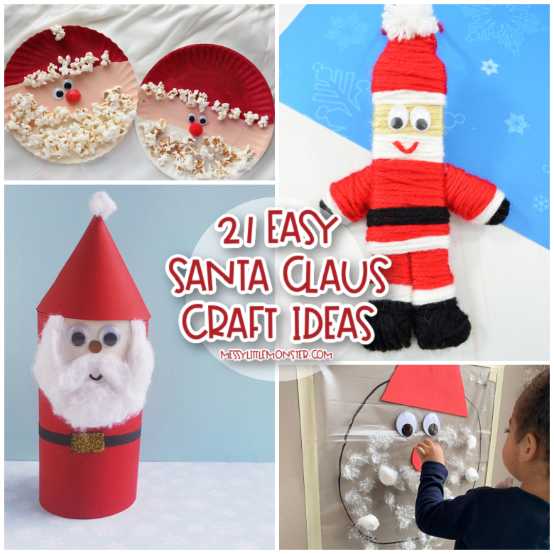 Predecir Alfombra portátil Easy Santa Claus Crafts for Kids - Messy Little Monster
